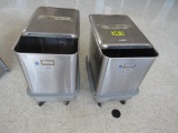 2 SECO stainless steel storage carts w/lids