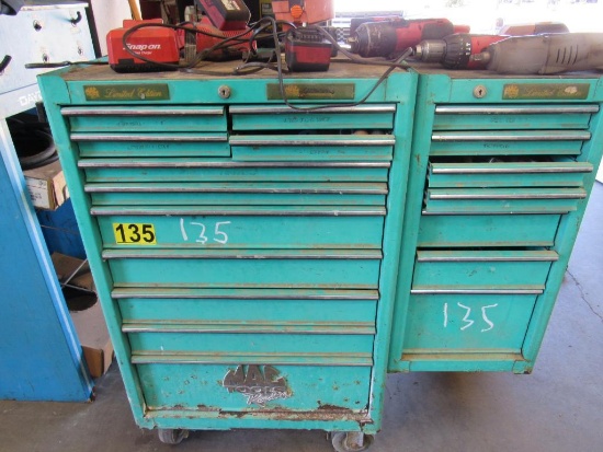 Mac 12 drawer tool box w/side box & contents