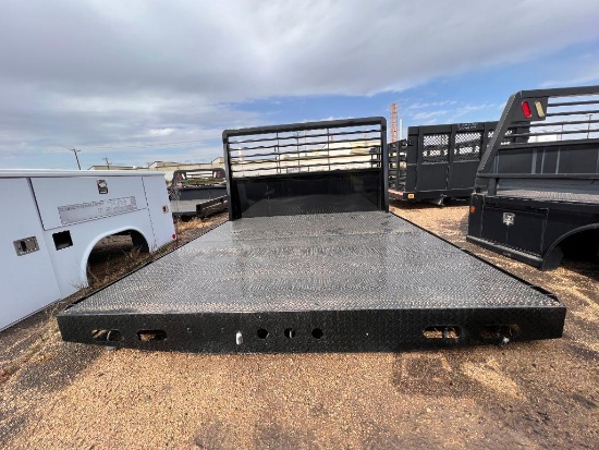 Parker 9' platform steel flatbed 6" long sill, 1/8" floor, 16" on center cross members