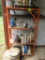 Shelf with oil and wood products