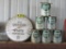 Quaker State thermometer and (6) oil cans