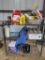 Metal shelf and contents