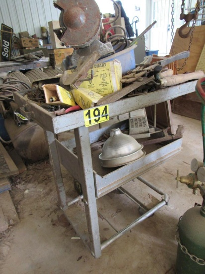 Metal cart and contents