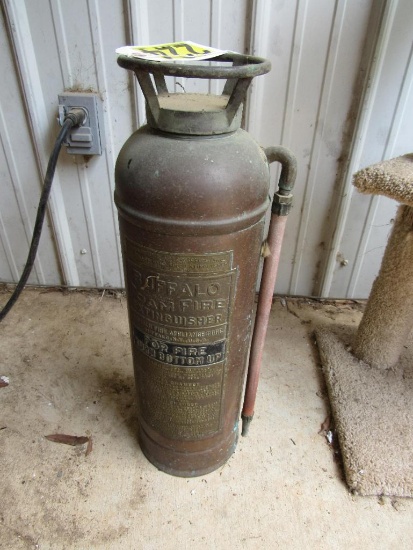 Antique brass and copper fire extinguisher - Buffalo foam