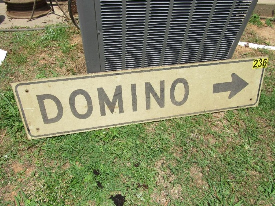 Wooden Domino sign
