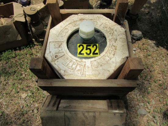 Large glass bottle with wooden crate, 6.5 gal