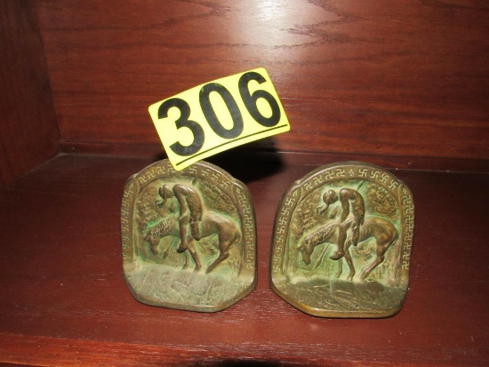 The Last Trail - style 1- brass book ends