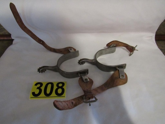 Bob Blackwood spurs with leather straps
