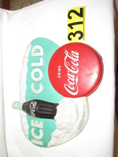 Vintage ICE COLD Coca-Cola sign