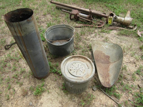 Galvanized buckets and scale pan