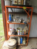 Shelf with oil and wood products