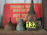 Oil funnel and Valvoline sign