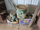 Quaker State vintage oil products (35lb can and 34 quarts)