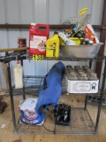 Metal shelf and contents