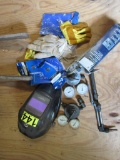 Oxy/acc torch, gauges, welding hood and equipment