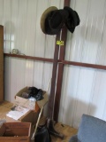 Hat rack and vintage cowboy hats