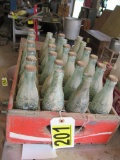 Wooden Coca-Cola box with 24 glass bottles