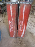 (2) Coca-cola wooden crate carrier