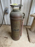 Antique brass and copper fire extinguisher - Buffalo foam