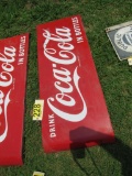 Vintage Drink Coca-Cola In Bottles Porcelain Sled Sign