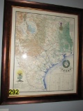 1836 Map of Texas Revolution custom framed 31