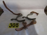 Bob Blackwood spurs with leather straps