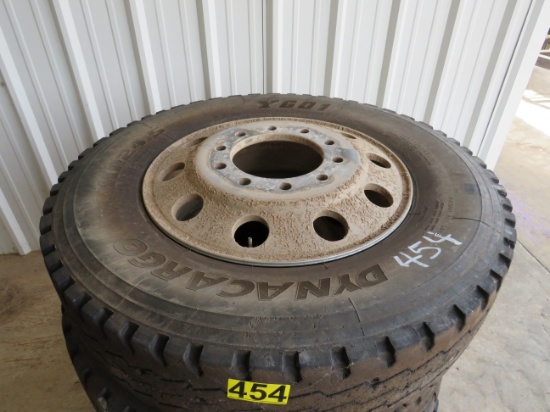 (4) Dynacargo 11R-24.5 tires with aluminum rims