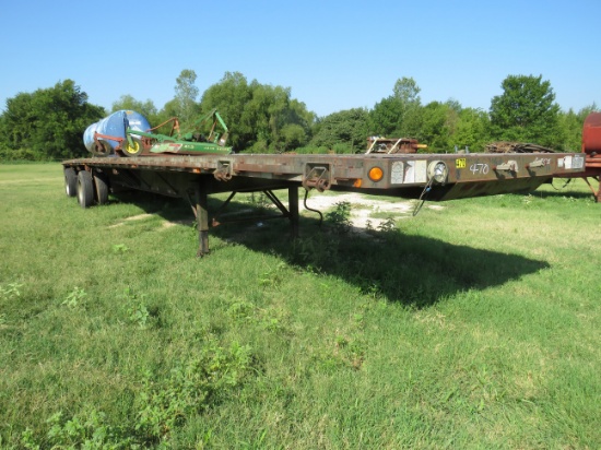 1996 Aztec 45' flatbed spread axle trailer - Contents on trailer not included