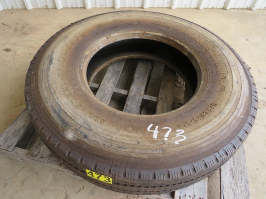 (1) Marshal 12R-22.5 tire.  Unused