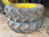 (2) tractor tires and rims 380/80R38