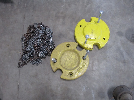 JD tractor weights w/chains (50 lbs.)