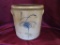 Salt glaze 4 gal. target/tail crock, (inside chip)