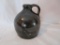 flat bottom wide Ovid body, dark glaze eastern stoneware (side chip)