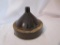 Dark brown glaze stoneware funnel, (tiny chip)