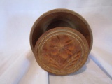 Wooden butter mold, flower