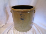 Salt glaze 3 gal. unusual mark, golden glaze