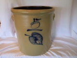 Salt glaze 5 gal. large leaf single (handle chips)