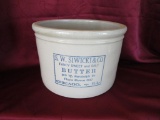 Adv. Butter crock 20 lbs., perfect, SW Siwicki, Chicago