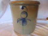 3 gal. target/tail Salt glaze crock, bottom marked