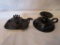 Antique Set Of 2 Metal Candle/holders England/denmark