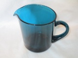 Vintage Aquamarine Small Glass Pitcher 5