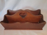 Primitive Wooden Cutlery Tray, 12 1/4