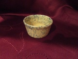 Spongeware Custard Cup, Cream/blue