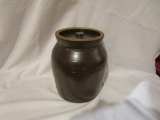 1 1/2 Gal. Eastern Stoneware, Albany Slip, (chip On Lid)