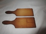 Vintage Butter Wooden Paddles, Set Of 2, 5 1/2