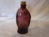 Millville Fish Glass Bottle, Amethyst, 7 1/2