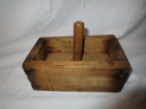 Vintage Wood Butter Mold With Monogram Rectangle