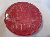 Vintage Red Wing Pottery Red Mn Centenial Trivet 1858-1958