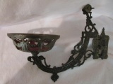 Antique Cast Iron Lamp Holder W/mount Pat. June 7, 1887