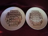 1963 - 1964 Small Calendar Plates, Sport Themes, Quirt Hardware, Hawley, Mn